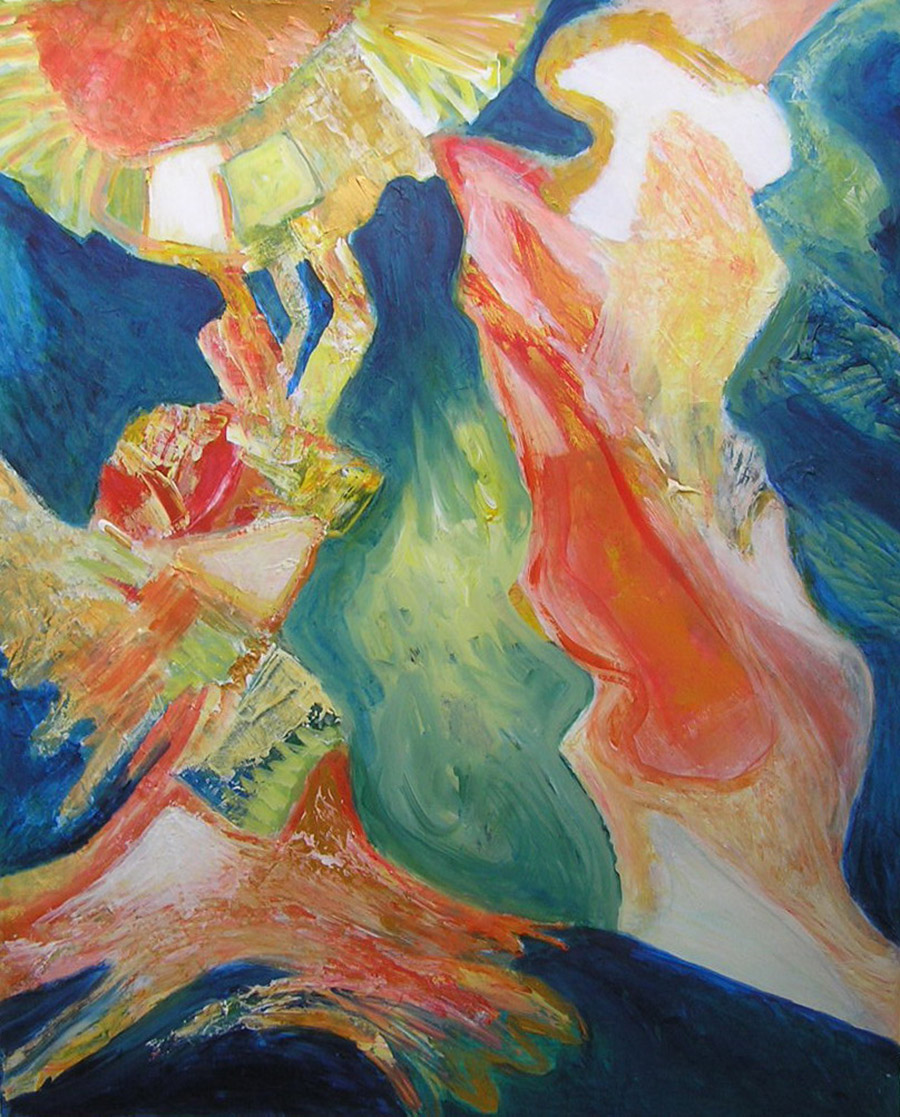 Saint George and the Sun God, 2009, acrylic on paper, 75 x 60 cm