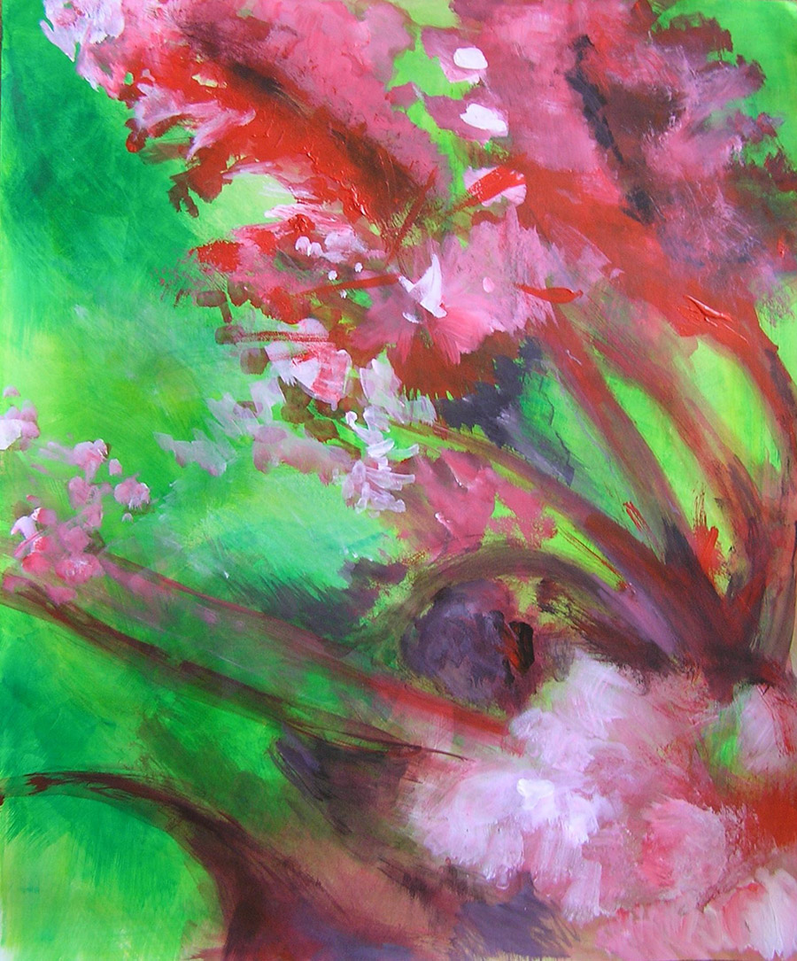 Flowers, 2004, acrylic on paper, 60 x 50 cm