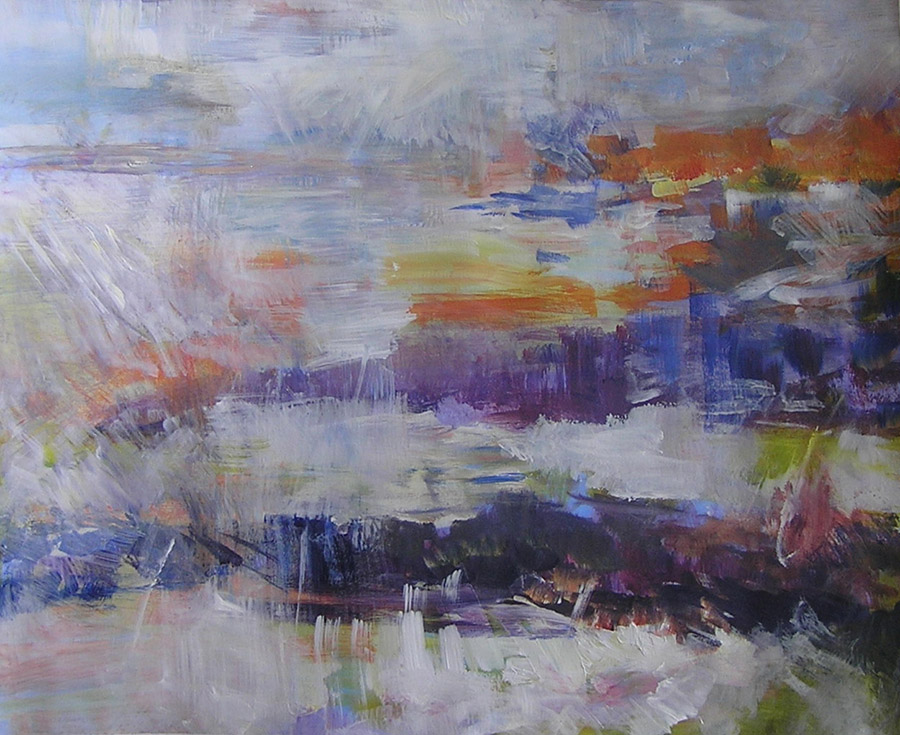 River at Sunset, 2004, acrylic on paper, 43 x 53 cm