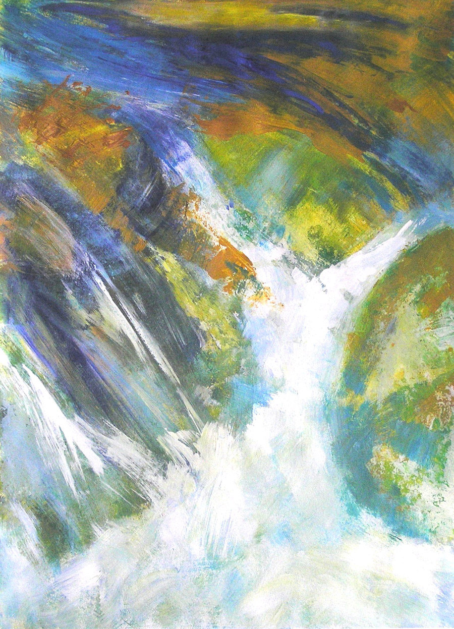 Waterfall, 2005, acrylic on paper, 55 x 40 cm