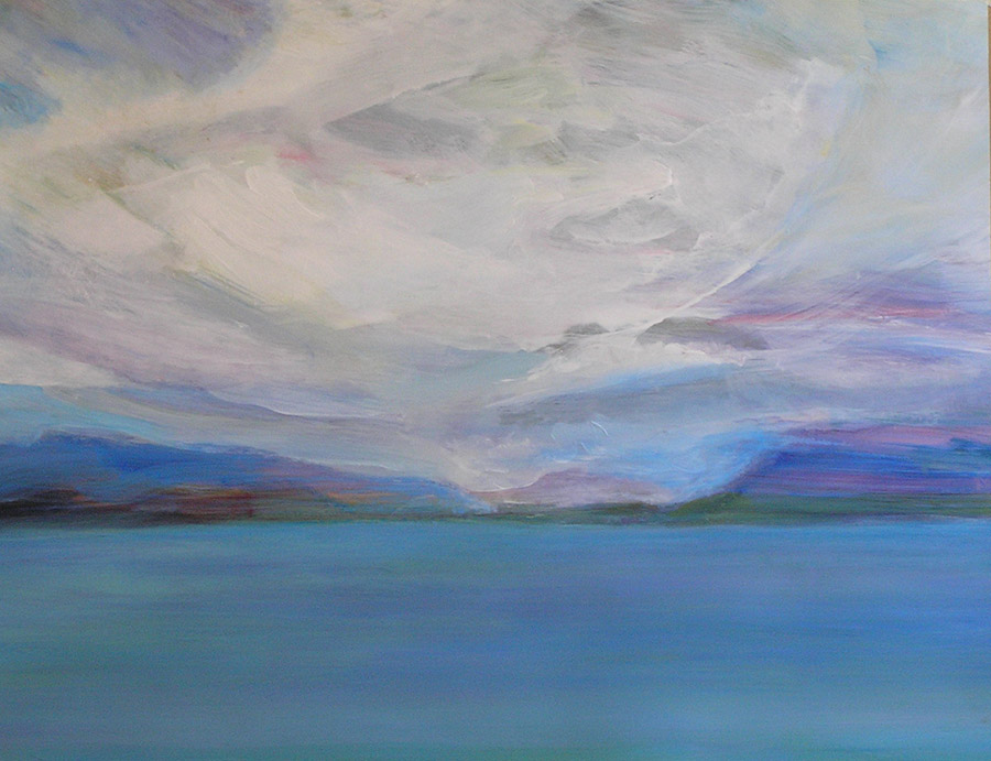 Lake Titicaca, 2010, acrylic on paper, 45 x 57 cm